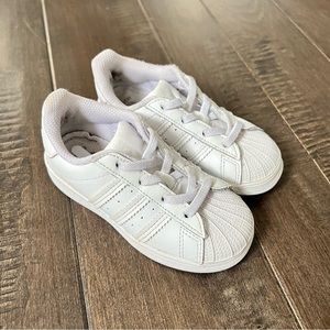 Adidas Superstar Originals Sneakers Tennis Shoes 8K Toddler Kids White